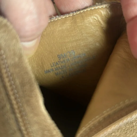 Lucky Brand Women’s 9.5 Tan Suede Landrue Pointed Ankle Booties Block Heel - Picture 10 of 10
